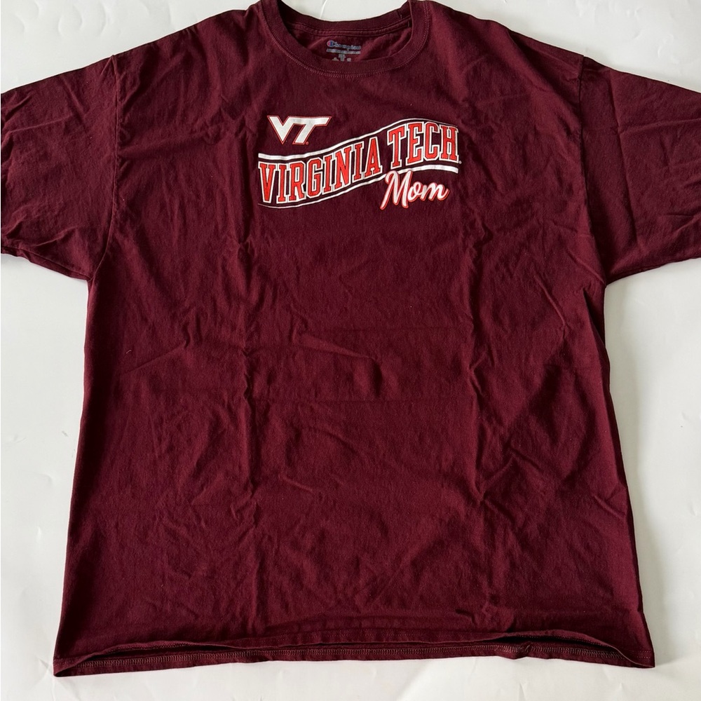 Champion Virginia Tech Mom Maroon Short Sleeve Tee 100% Cotton Size 2XL NWOT
